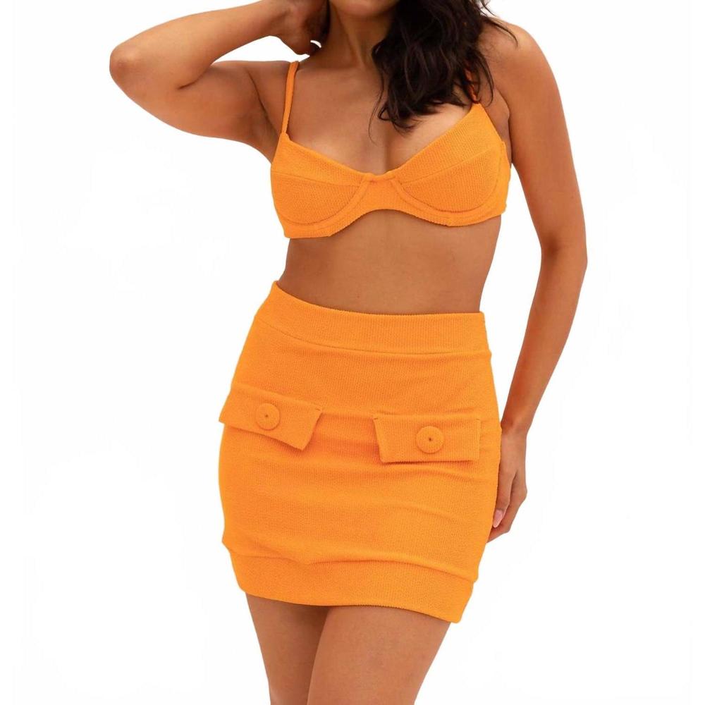 NEW ACQUA DE LUXE firenze mini skirt in orange